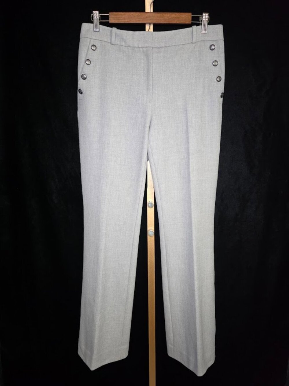 White House Black Market The Boot Sailor Pants Gray 8